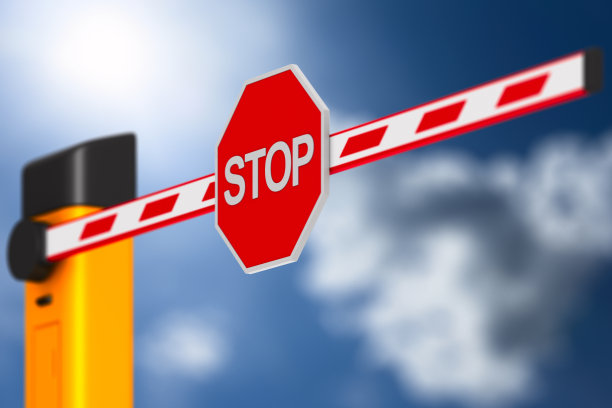 在白色背景上关闭自动屏障。孤立的3 d演示图片下载