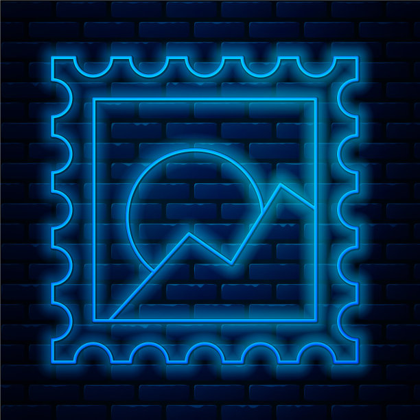 发光的霓虹灯线图片景观图标孤立图片下载