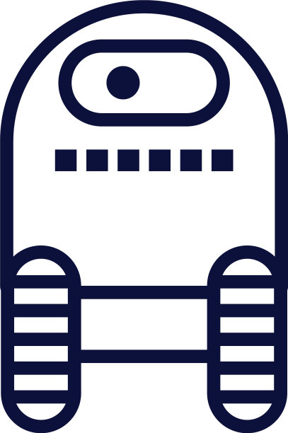 机器人与轮子半机械人孤立图标图片下载