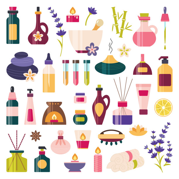 芳香疗法精油图标设置健康水疗图片下载