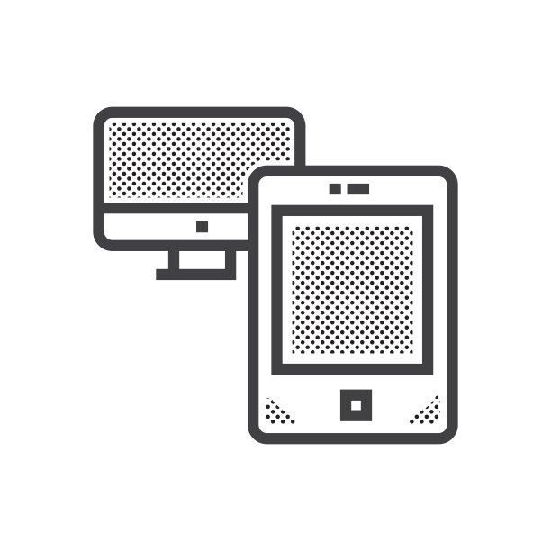 电脑和平板电脑虚线广告图标图片下载