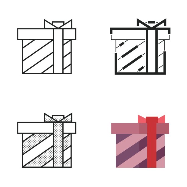 圣诞节礼物图标图片下载