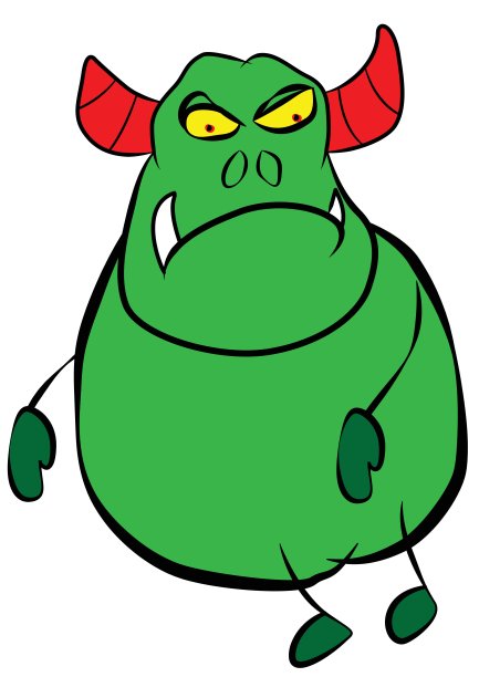 绿色的有角的怪物图片下载