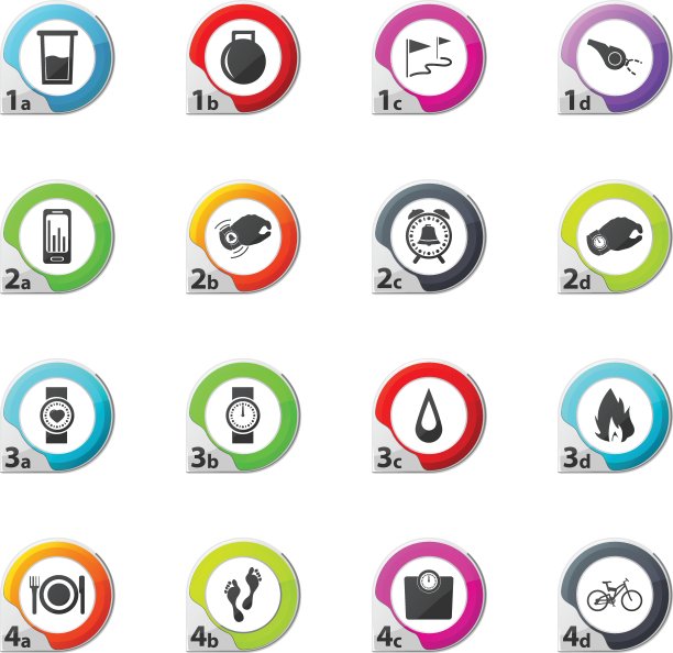 慢跑和锻炼监测应用图标设置图片下载