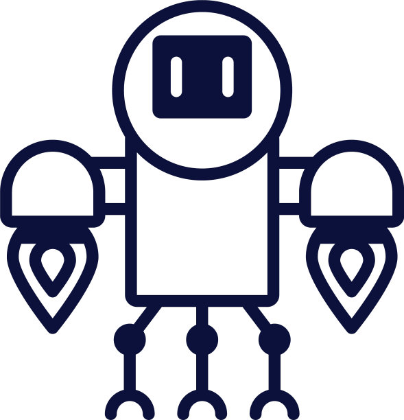 机器人漂浮半机械人孤立图标图片下载