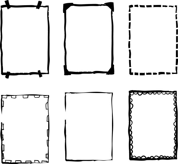 手绘方形涂鸦框收藏图片下载