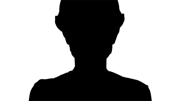 剪影女建筑工人在安全帽放m图片下载