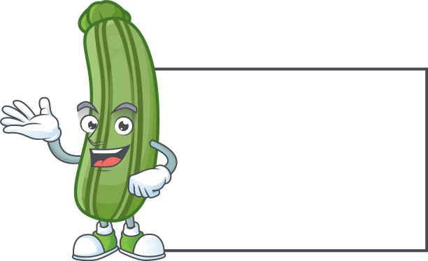 西葫芦与白板卡通人物设计图片下载