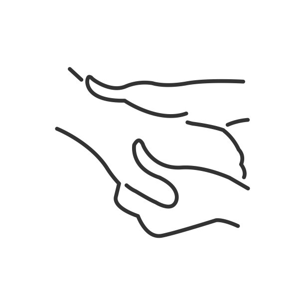 线条图标风格，按摩双手替代医学图标图片下载