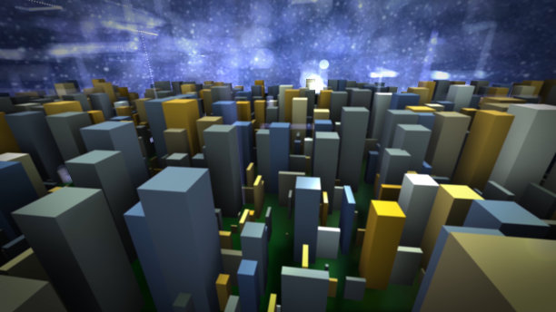 抽象的现代街区形状的城市景观天际线图片下载