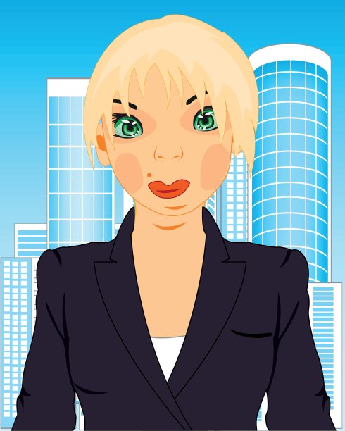 以城市为背景的西装女孩图片下载