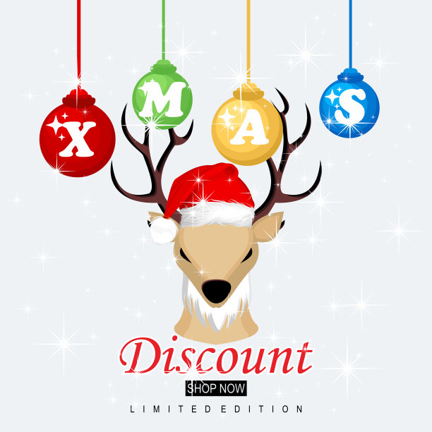 挂着闪闪发光的雪花的圣诞促销横幅图片下载