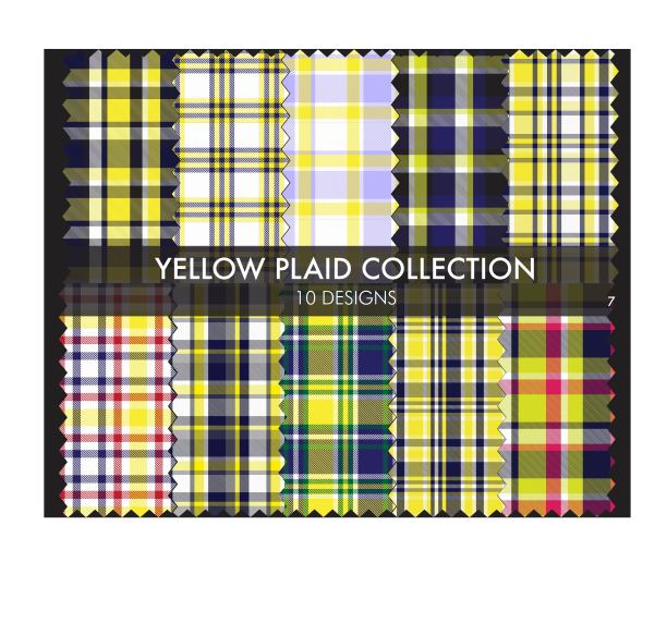 黄色格子呢无缝图案系列图片下载