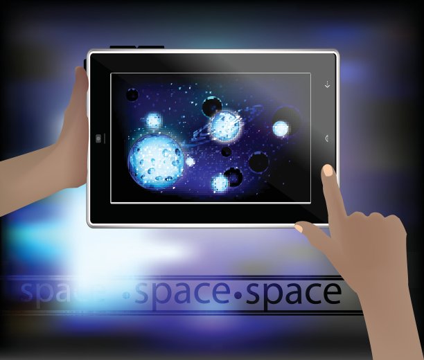 智能手机上的太空图片。图片下载