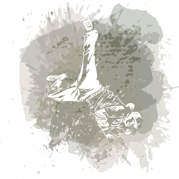 霹雳舞舞者手工制作的飞溅背景，现代趋势背景。图片下载