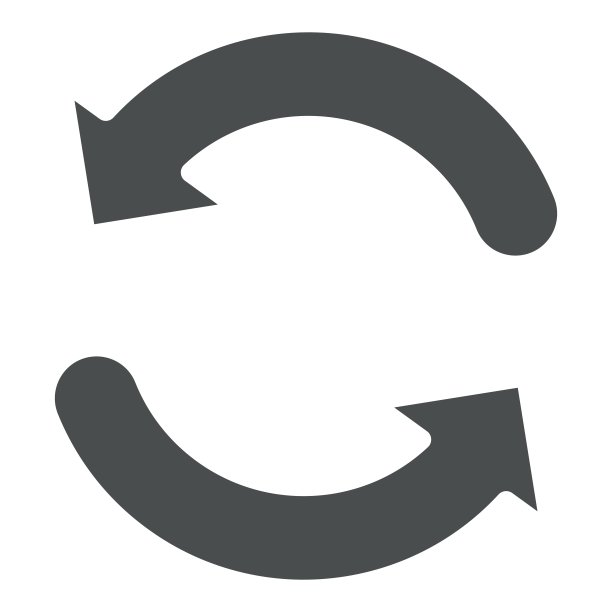 黑色双环箭头图标图片下载