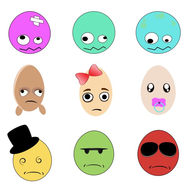 简单的卡通人物，白色背景上的怪物图片下载