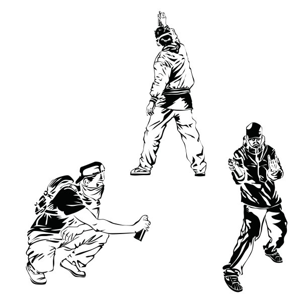 涂鸦艺术。收集街头艺术元素。图片下载