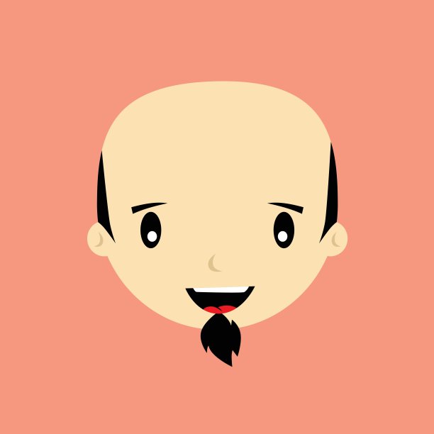 卡通表情脸男男人矢量艺术图片下载