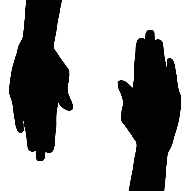 手轮廓单色。插图图片下载