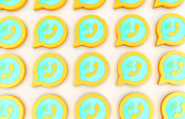 3d渲染的whatsapp金色标志孤立的白色背景图片下载