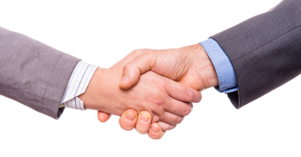 商人握手孤立的白色图片下载