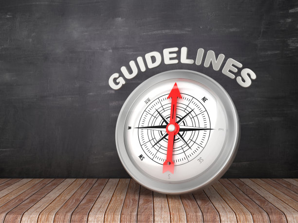 指南针与指南字在黑板上- 3D渲染图片下载