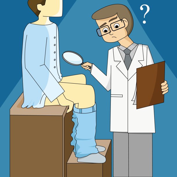 医生拿着放大镜，用小阴茎电击图片下载