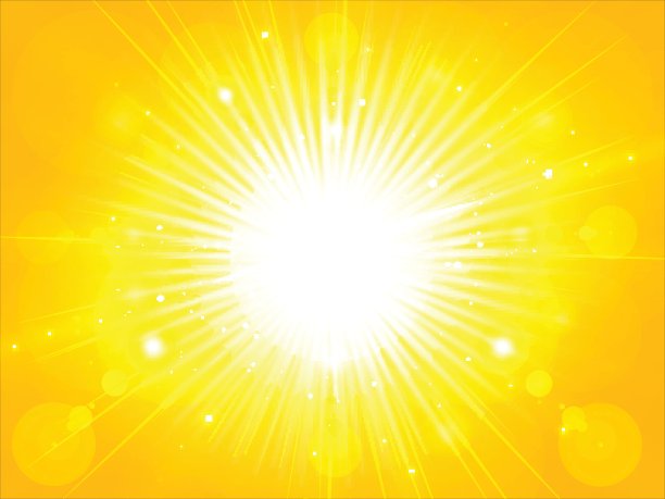 夏日的阳光洒下了橘黄色的光芒。灿烂的夏日阳光，回来了图片下载
