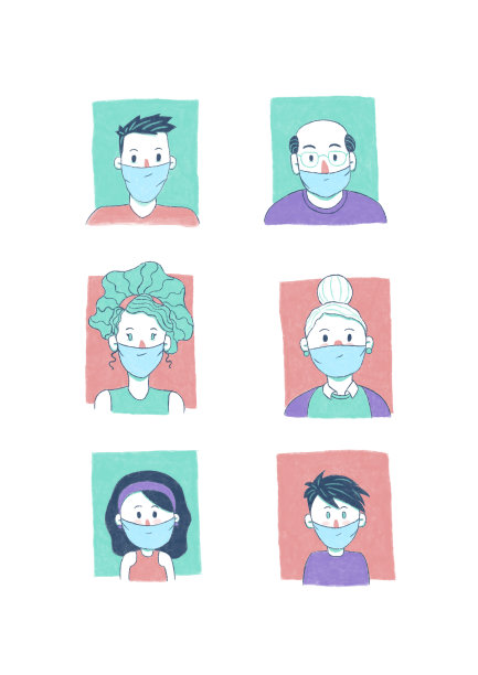 家人和面具图片下载