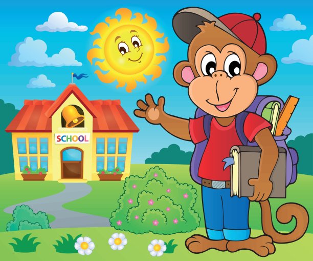 学校猴子主题形象3图片下载