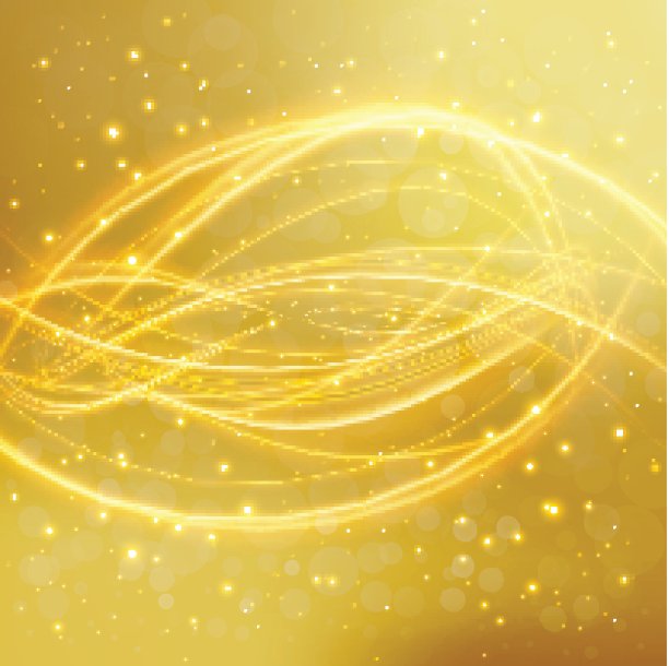抽象的金色背景与激光线闪闪发光的星星和模糊。向量图片下载