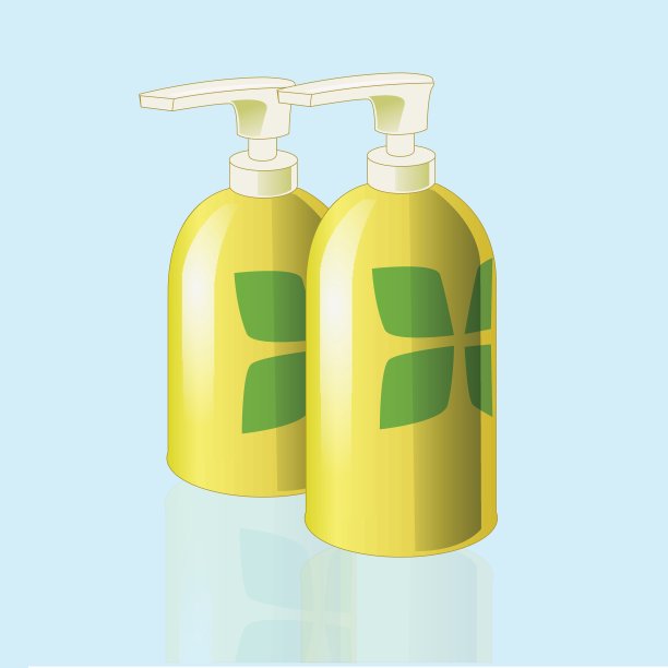 逼真的模型化妆品瓶与打印，容器。膏霜，汤，泡沫和其他化妆品的分配器。矢量插图。图片下载