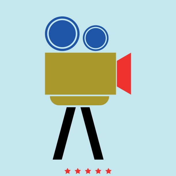 电影是彩色图标。图片下载