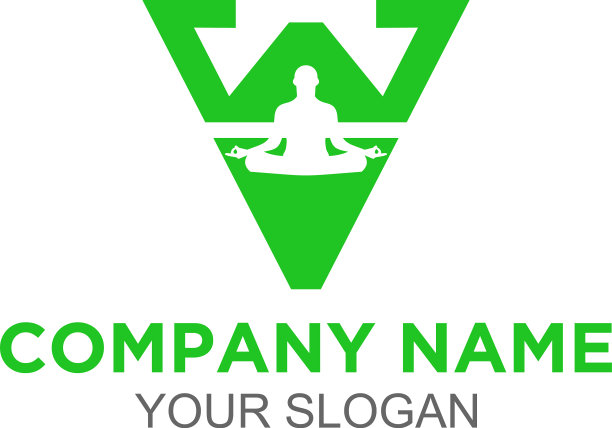 Wv瑜伽标志设计图片下载