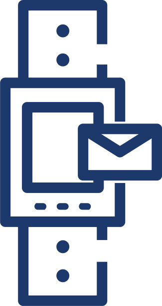 孤立的信封消息和智能手表图片下载