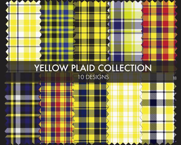 黄色格子呢无缝图案系列图片下载