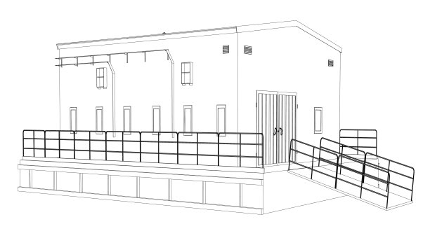 戴着一副金属框工业建筑图片下载