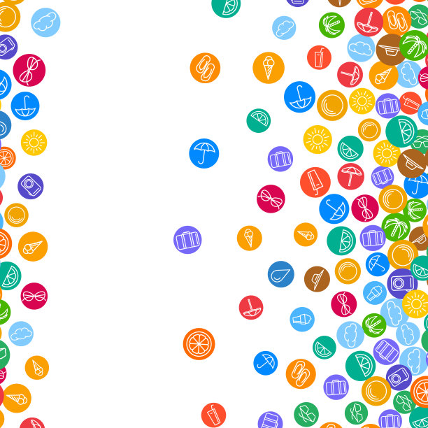 假期背景与分散的夏季图标图片下载