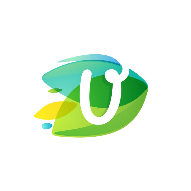 字母V标志在动态叶相交形状。图片下载