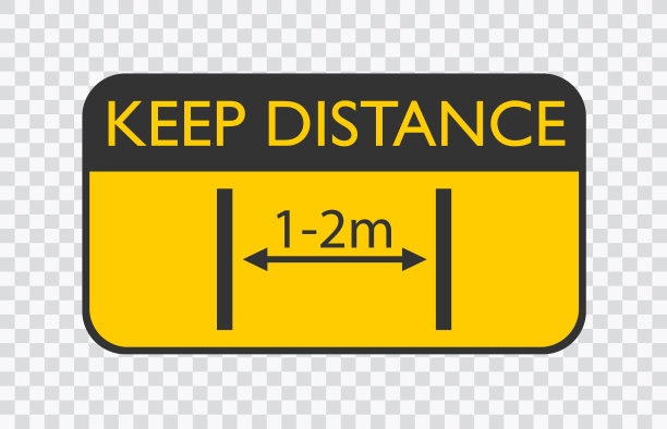 社交距离，在公共社会保持距离，以保护人们免受COVID-19冠状病毒疫情的传播理念，信息图设计距离在与病毒病原体会面图片下载