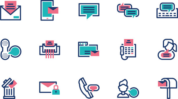 孤立消息图标集设计图片下载