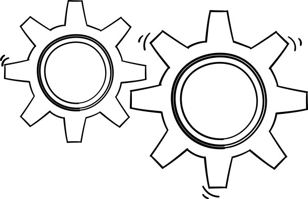 涂鸦齿轮旋转手绘风格图片下载