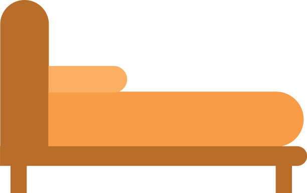 床和枕头家具孤立图标图片下载