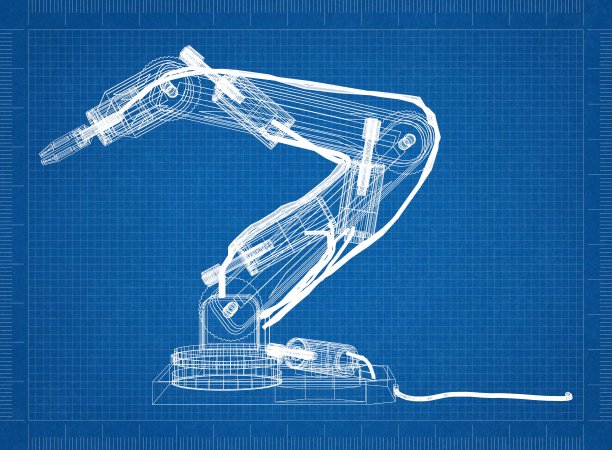工业机器人的蓝图图片下载