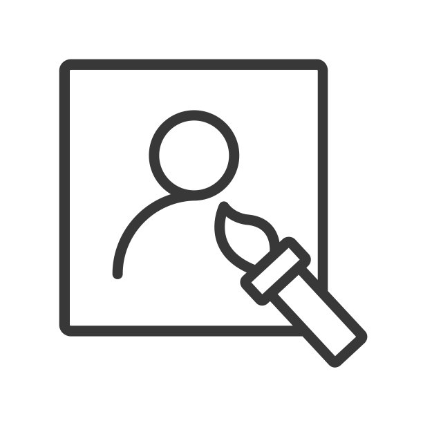 画笔和纸文具办公室工具线图标图片下载