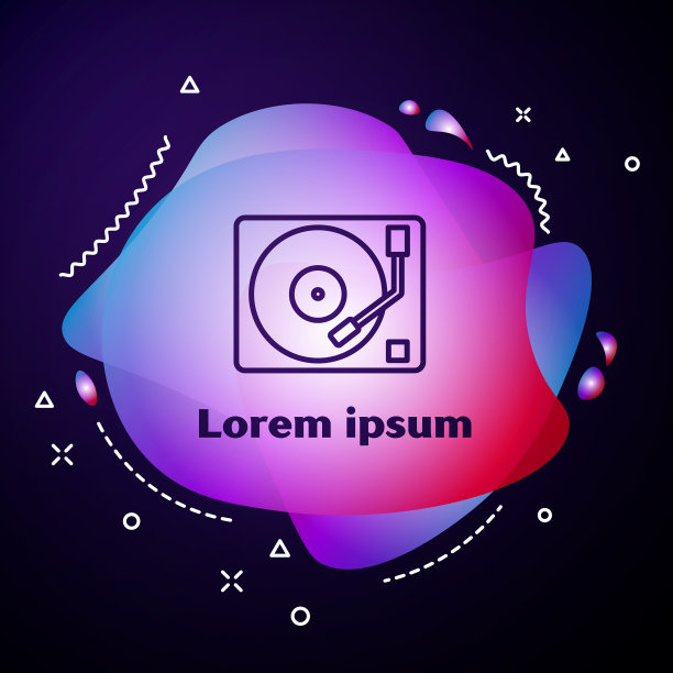 紫色线乙烯基播放器与乙烯基磁盘图标图片下载