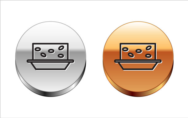 黑线牛轧糖与坚果图标孤立在白色图片下载