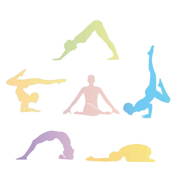 瑜伽姿势的剪影图片下载