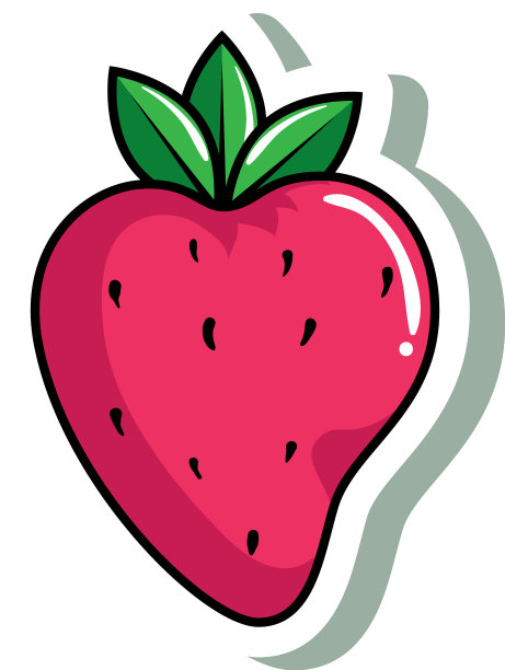 美味的草莓流行艺术风格图标图片下载